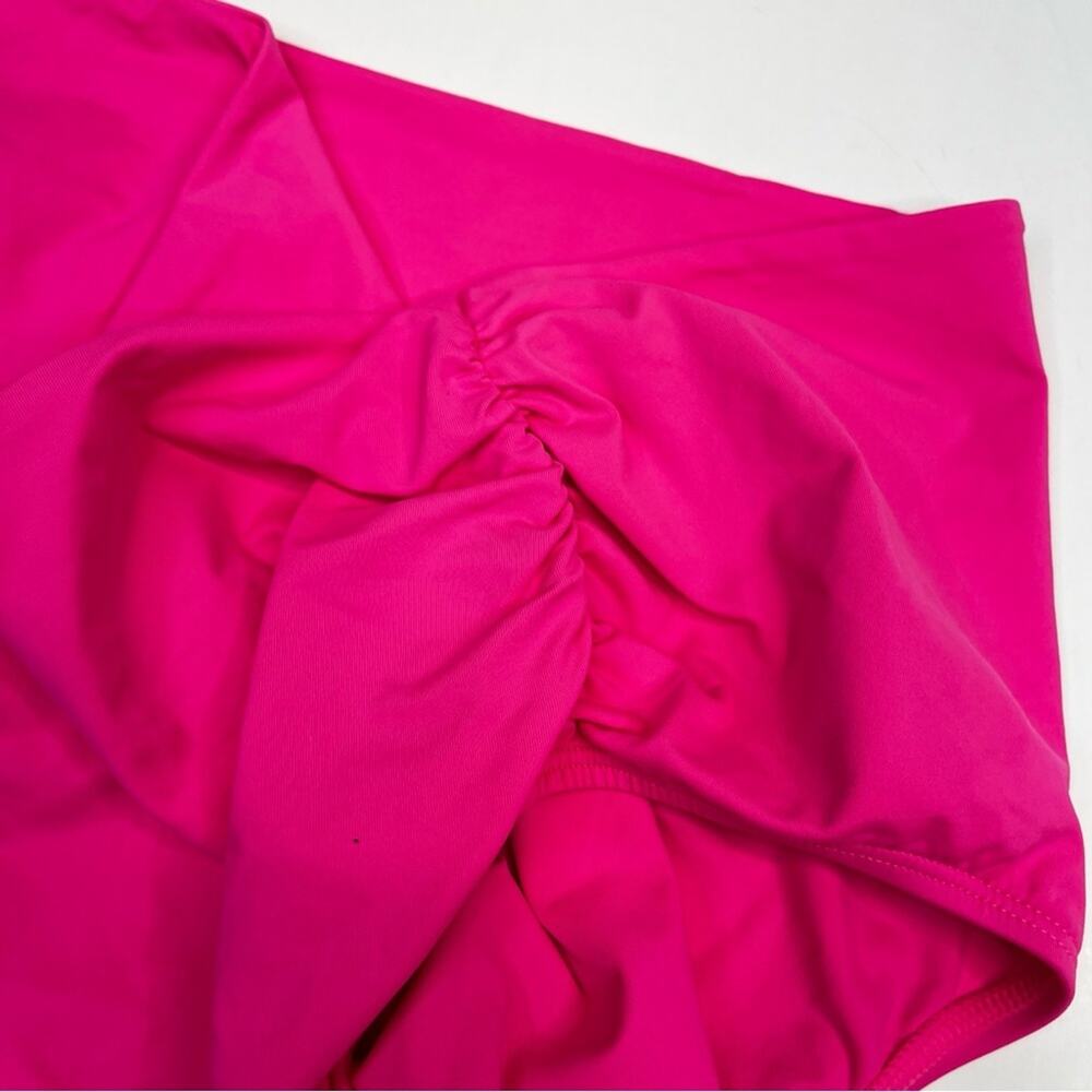 Anne Cole High Waist Shirred Bikini bottoms pink punch - XL - Picture 8 of 11